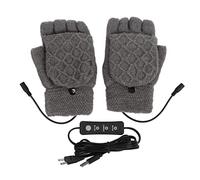 LMHHMIN Guantes USB calentados Guantes de punto de calentamiento de algodón Gris con 3 engranajes Mantenga las manos calientes de tipificación de juegos para clima frío