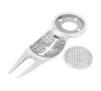 LMHHMIN Imán de herramienta de reparación de divot de golf de aleación de zinc con línea marcadora para practicar entrenamiento (Plata)