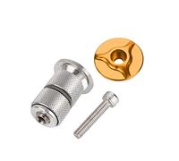 LMHHMIN Tapón expansor de horquilla de bicicleta con tapa superior para auriculares con vástago de aleación de aluminio de 1/1,25 pulgadas (Oro)
