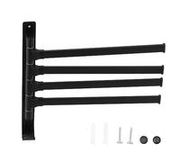 LMHHMIN Toallero Giratorio de 4 Polos, Colgador de Toallas de baño con Acabado Negro Mate, Plegable, de Aluminio Espacial, para baños, cocinas y hoteles