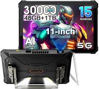 LMHTRADE Activo 12 Pro proyector Tablet, Android 15 robusto, 48 GB RAM + 1 TB ROM, 30000 mAh doble 5G, 108 MP + 50 MP cámara, camping luz/WiFi 6E / BT 5.4 / GPS