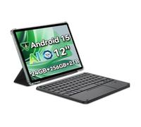 LMHTRADE - Tablet de 12 pulgadas para juegos Android 15 con ranura para tarjeta SIM, bolígrafo, 24 GB + 256 GB (hasta 2 TB), 9000 mAh/33 W, cámara AI 8MP + 16MP (incluye teclado Bluetooth)