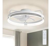 LMiSQ Ventilador Techo 3 Colores Regulable 6 Velocidades Reversible Lampara Techo Ventilador Memoria Tipo Dividido Create Ventilador Techo para Cocina o Dormitorio Blanco