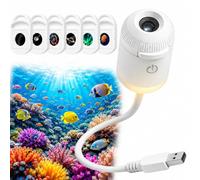 LMIX Proyector de Galaxia 2 en 1, Luz Nocturna Proyector Estrellas Usb de Cielo Estrellado Holográfico 360° 5D Galaxy Projector Night Light Lámpara de Espacio Led para Dormitorio,6 Películas