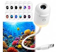 LMIX Proyector de Galaxia 2 en 1, Luz Nocturna Proyector Estrellas Usb de Cielo Estrellado Holográfico 360° 5D Galaxy Projector Night Light Lámpara de Espacio Led para Dormitorio,12 Películas