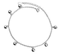 LMJNL Tobilleras de Plata de Ley 925 con cascabeles encantadores a la Moda para Mujer, Pulsera, Cadena de pie, joyería para niña, Accesorios para Fiesta en la Playa, Regalos de Verano, Silver