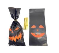 Lmlliang 50 bolsas de dulces de Halloween, calabaza, castillo, fantasma, Halloween, celofán, dulces, decoraciones de fiesta de Halloween, bolsas de golosinas espeluznantes, 12,5 x 27,5 cm
