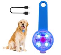 LMLMD LED Luz Perro, Luz de Collar luminoso Perro Recargable por USB para Arnés, Luces de Seguridad Impermeables para Perro con Marca de Silicona Elástica que Se Fija al Collar, Correa, Azul