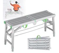 LMMIAOZ Andamio de Acero, andamio Multiusos, Escalera Tipo Torre, Taburete, Banco de Trabajo, Plataforma de Trabajo Alta Ajustable con Patas Antideslizantes, Capacidad de 300 kg,