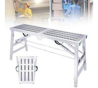 LMMIAOZ Andamio Plegable de Acero de Altura Ajustable, Plataforma de andamio portátil, Escalera de Tijera Plegable Multiusos con Capacidad de Carga de 363 kg (800 lbs) para Pinta