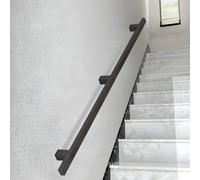 LMMIAOZ Barandilla de Seguridad Negra para escaleras, montada en la Pared, para Interiores y Exteriores, Ajustable de 1 a 3 m, con Tubo Cuadrado Antideslizante. Soporte para esca