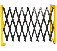 LMMIAOZ Barrera de Entrada Extensible - Puerta de Seguridad Industrial Plegable con Ruedas, bolardo retráctil para supermercados, escuelas y Carreteras (1,2 x 3 m)