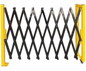 LMMIAOZ Barrera de Entrada Extensible - Puerta de Seguridad Industrial Plegable con Ruedas, bolardo retráctil para supermercados, escuelas y Carreteras (4,9 x 16)