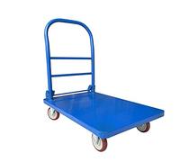 LMMIAOZ Chariot à Plateforme en Acier, Chariot à 4 roues Avec poignée Pliable, Grande capacité de Charge pour entrepôt, Ferme, Chariot à palettes Pliable, Chariot de manutention