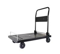 LMMIAOZ Chariot à Plateforme Pliable Avec Garde-Corps, Chariot Ultra-silencieux, Chariot à Plateau, Chariot ménager pour le Transport de marchandises et la Livraison Express.