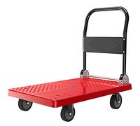 LMMIAOZ Chariot à Plateforme Pliable, Diable Multi-Tailles en Plastique, Chariot de Transport à Plateau Avec 4 roues pour le déménagement de bagages et colis (Taille : S)