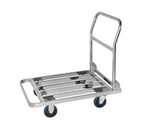 LMMIAOZ Chariot à Plateforme Pliable, Diable robuste en Acier inoxydable, Chariot de manutention à Plateau Avec Plateforme ajourée pour le Transport de bagages et autres objets u