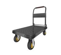 LMMIAOZ Chariot à Plateforme Pliable robuste - Capacité de 800 kg, Avec roues pour faciliter le levage et le Transport de Charges Lourdes (Noir 48x73x80cm)