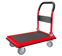 LMMIAOZ Chariot à Plateforme Pliable robuste Sur roues - Chariot à Plateau roulant pour un chargement et un déplacement faciles - Chariot de Transport Manuel (Rosso)