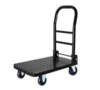 LMMIAOZ Chariot de manutention à Plateau en Acier Avec poignée Pliable et roues silencieuses pour Pots de Fleurs, bagages, boîtes à outils, glacières (Taille : roues de 5 pouces)