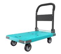 LMMIAOZ Chariot de manutention Pliable et robuste à Plateau, Avec roues pivotantes, idéal pour Les Bureaux et supportant jusqu'à 454 kg (Bleu, Taille S).
