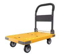LMMIAOZ Chariot de manutention Pliable et robuste à Plateau, Avec roues pivotantes, idéal pour Les Bureaux et supportant jusqu'à 454 kg (Jaune S).