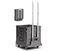 LMMIAOZ Chariot Pliable à Plateau pour Courses, remorque légère pour le Transport Express, Chariot Manuel pour Les Voyages et la pêche, supporte jusqu'à 100 kg (Noir 70 x 10 cm)