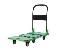 LMMIAOZ Chariot Pliable à Plateau - Transpalette silencieux et robuste - Chariot de manutention Portable pour entrepôt - Plateforme Verte pour un chargement et un déplacement fac