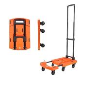 LMMIAOZ Chariot pliant robuste à Main - Capacité de Charge de 200 kg, Chariot à Plateau Portable Avec roues pour le Shopping, l'atelier et l'usage Domestique (Orange)