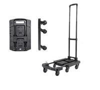 LMMIAOZ Chariot pliant robuste à Main, capacité de Charge de 200 kg, Plateau Portable Avec roues pour le Shopping, l'atelier et Les outils ménagers (Noir)