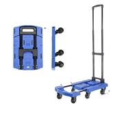 LMMIAOZ Chariot pliant robuste, capacité de Charge de 200 kg, Diable Portable à Plateau Avec roues pour le Transport d'outils, l'atelier et l'usage Domestique (Bleu)