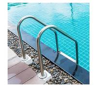 LMMIAOZ Escalera Antideslizante de Acero Inoxidable para Piscina, con 2 o 3 peldaños y pasamanos, Ideal para baños al Aire Libre, Color Plateado y Pared Tubular de 1,2 mm para ma
