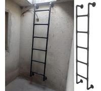 LMMIAOZ Escalera de Metal de Pared para Loft, Escalera de Salida para Ventana de sótano, Escalera de ático para Cama Alta, Escalera de Entrada y Salida de 1,2 m, 1,8 m, 2,2 m y 2,4 m de Altura, esca