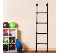 LMMIAOZ Escalera metálica de Interior de 1 m x 3 m, montada en la Pared, para sótanos, áticos y escaleras de Emergencia Negras, para caravanas, terrazas y Ventanas. Duradera y ah