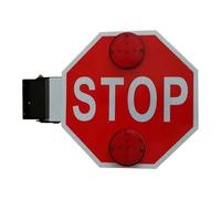 LMMIAOZ Nueva señal de Parada de autobús Escolar Manual/eléctrica de 18" - Letrero de Parada Intermitente de Aluminio de Doble Cara con succión automática, luz de Advertencia de