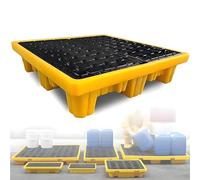 LMMIAOZ Paleta de contención de derrames de Alta Resistencia, Bandeja de Drenaje Modular apilable para barriles, bidones de Aceite, Seguridad en almacenes industriales, gestión d