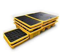 LMMIAOZ Paleta de Polietileno Resistente y a Prueba de Fugas con Rejilla de Drenaje para contención de derrames - Bandeja de Seguridad apilable para Aceite y Materiales Peligroso