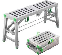LMMIAOZ Plataforma de Trabajo con Escalera de Altura Ajustable y Capacidad de Carga de 400 kg. Andamio Plegable Multiusos con Estructura de Acero al Carbono (140 cm/4,5 pies).
