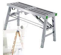 LMMIAOZ Plataforma de Trabajo de Aluminio con Escalera de Tijera - Andamio de Altura Ajustable, Banco de Trabajo Plegable de Alta Resistencia para Limpieza, Pintura y decoración.