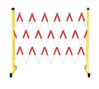 LMMIAOZ Puerta de Tijera metálica Extensible con Ruedas - Barrera de Seguridad Exterior de fácil instalación, Color Amarillo y Negro, Valla de Control de multitudes, Uso industri