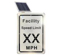 LMMIAOZ Señal de límite de Velocidad alimentada por energía Solar, señales de Advertencia de tráfico de 15,8 x 23,6 Pulgadas con Luces Intermitentes, señal Impermeable para Insta