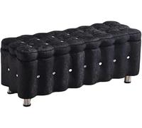 LMMIAOZ Taburete otomano de Almacenamiento Negro, Mesa ahorradora de Espacio, Banco de Entrada y reposapiés para Sala de Estar, hogar y Oficina, 40 x 40 x 40 cm, solución de Alma