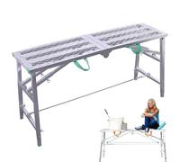 LMMIAOZ Taburete Plegable, Plataforma de Trabajo portátil Multiusos, Banco de Trabajo Tipo Escalera de andamio de Acero Plegable, Banco para Paneles de Yeso de Alta Resistencia c