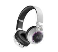 Lmminer Auriculares Plegables con Bluetooth 5.0, Auriculares con Cable E Inalámbricos En La Oreja/sobre La Oreja con Micrófono, FM, SD/TF, Tiempo De Reproducción De 25 Horas,Blanco