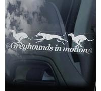 LMMIXEE Calcomanías de galgos en movimiento, calcomanía para ventana de coche, diseño de perro a bordo, calcomanía de vinilo troquelado para perro, mamá, papá, calcomanías divertidas para parachoques