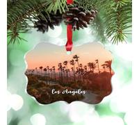 LMMIXEE California USA - Adornos de Navidad acrílicos de Los Ángeles, adorno de paisaje urbano para decoración de árbol de Navidad, adornos de Navidad de viaje 2024, recuerdo de vacaciones, regalos de