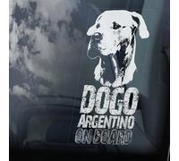 LMMIXEE Dogo Argentino on Board - Calcomanías para ventana de coche, letrero de mastín argentino, regalo para dueño de perro, perro, mamá, papá, calcomanías troqueladas, divertidas calcomanías para