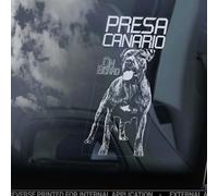 LMMIXEE Presa Canario - Calcomanías de vinilo troqueladas para ventana de coche, perro canario, mastín, perro, mamá, papá, calcomanías troqueladas, divertidas calcomanías para parachoques de perro,