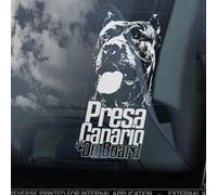 LMMIXEE Presa Canario - Calcomanías de vinilo troqueladas para ventana de coche, perro canario, mastín, perro, mamá, papá, calcomanías troqueladas, divertidas calcomanías para parachoques de perro,