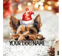 LMMIXEE Yorkshire Terrier - Decoración de árbol de Navidad para perro, personalizable, 2D, plano, adornos de Navidad 2024, regalo de acrílico, decoración de Navidad, regalos de recuerdo para
